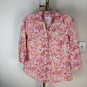 Soma Pink Floral Button Down Shirt